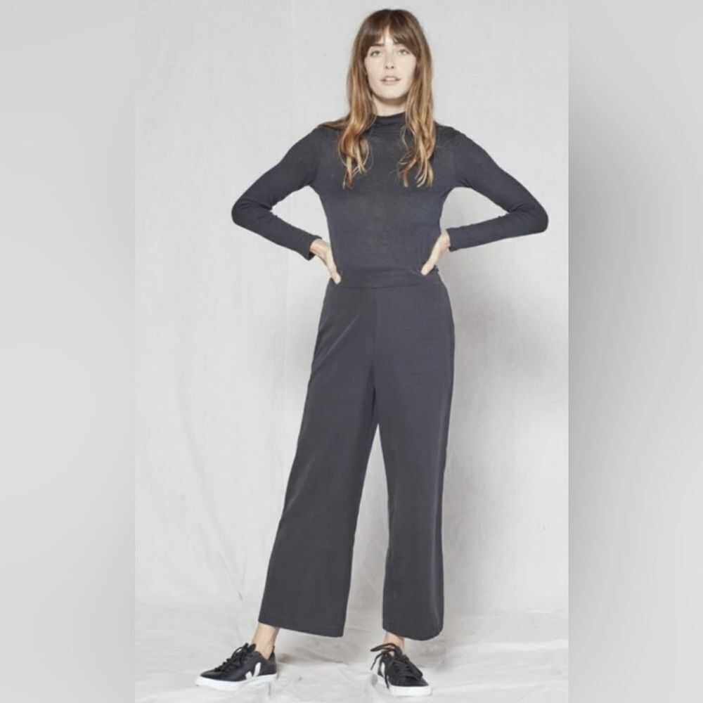 NWT Outerknown After Hours Black Wide Leg Pants in Black Size 27